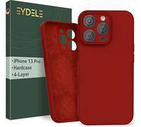 EYDELE Quadruple Protection for iPhone 13 Pro - Hardcase | Microfiber Lining | Silicone Coating & Anti Fingerprints - Shockproof Case in Fire red