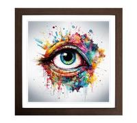 Eye Abstract Art No.1 Framed Print | 18x18 Inch Walnut Framed Wall Art | Ready to Hang | Abstract Fantasy Picture | Living Room Bedroom Lounge Office