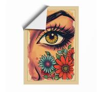 Eye Among Flowers Eclectic Unframed Wall Art Print A1 (84.1×59.4cm), Wall Decor for Living Room, Bedroom, Office & Home, Art Gift