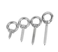 Eye Bolts 1~3pcs Stainless Steel Lifting Eye Bolt Round Ring Hooks Self Tapping Wood Screws(M5x100mm 2pcs)