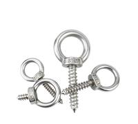Eye Bolts 1pcs M4 M5 M6 M8M10M12 304 A2 Stainless Steel Self Tapping Eye Ring Nut Bolt Lifting Hooks Sound Speaker Screws(M6x30mm)