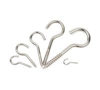 Eye Bolts with Nuts Washers,Threaded Eyebolts, Plated Ram's Ring Self Tapping Screw Hook Hanging Iron Wood Question Mark Cup(Hooks,1 100pcs)