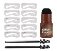 Eye Brow Tinting Kit - 3x3x8.6cm Waterproof Brows Stamp Stencil, 10 Pieces Symmetrical Eyebrow Template, Long Lasting Hairline Shaper Powder, Professional Makeup Set - For Women Beginners
