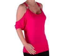 Eye Catch - Belladonna Womens Draped Off-The-Shoulder Tunic Top Fushia Size XL 16-18