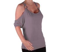 Eye Catch - Belladonna Womens Draped Off-The-Shoulder Tunic Top Grey Size XXXL 24-26
