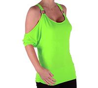 Eye Catch - Belladonna Womens Draped Off-the-Shoulder Tunic Top Lime Green Size XL 16-18