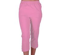 Eye Catch Cora Ladies Stretch Capri Crop Shorts Pedal Pushers Pants Womens 3/4 Cropped Trousers Pink Size 14