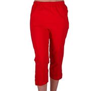Eye Catch Cora Ladies Stretch Capri Crop Shorts Pedal Pushers Pants Womens 3/4 Cropped Trousers Red Size 16