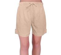 Eye Catch Eden Womens Pull On Cotton Adjustable Waist Elasticated Ladies Shorts (XX Large) Beige