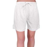 Eye Catch Eden Womens Pull On Cotton Adjustable Waist Elasticated Ladies Shorts (XX Large) White