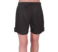 Eye Catch Eden Womens Pull On Cotton Adjustable Waist Elasticated Ladies Shorts (XXX Large) Black