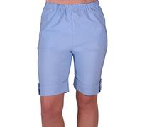 Eye Catch - ETA Womens Elasticized Flexi Stretch Ladies Shorts Plus Sizes Sky Blue Size 24