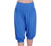 Eye Catch EyeCatch Sofia Womens Plus Size Hareem Capri Crop Shorts Ladies Harem Trouser Cropped Pants DenimBlue 24/26