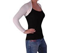 Eye Catch EyeCatchClothing - Delphi Fitted Bolero Plain Jersey Knit Shrug One Size Cream
