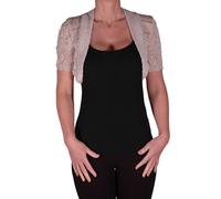 Eye Catch EyeCatchKnitwear - Erin Lurex One Size Bolero Knit Shrug Stone