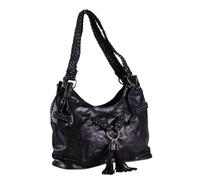 Eye Catch - Florence Womens Faux Leather Braided Handle Tote ShoulderBag Handbag Black