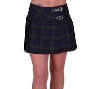 Eye Catch - Kyla Ladies Tartan Buckle Womens Billie Kilt Mini Skirt Green Purple Size 6