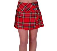 Eye Catch - Kyla Ladies Tartan Buckle Womens Billie Kilt Mini Skirt Red Size 6