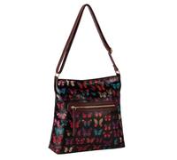 Eye Catch Large Oilcloth Crossbody Bag for Women - Butterfly or Owl Print Shoulder Bag with Adjustable Strap, Multi-Pocket Design & Wipe-Clean Finish - Stylish Lightweight Everyday Handbag