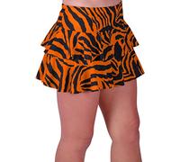 Eye Catch - New Zebra Print Ladies Short Club Party Womens Girls Ruffle Mini Skirt S/M Neon Orange