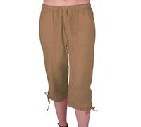 Eye Catch Oregon Womens Capri Crop Shorts Pants Ladies 3/4 Cropped Trousers Mocha Large