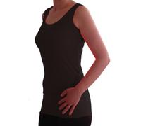 Eye Catch - Plain Basic Casual U Neck Womens Long Vest Top Black M/L