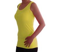 Eye Catch - Plain Basic Casual U Neck Womens Long Vest Top Neon Yellow S/M