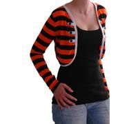 Eye Catch - Sienna Military Style Open Front Cardi Bolero One Size Orange Black