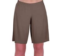 Eye Catch Star Ladies Jersey Relaxed Comfort Elasticized Flexi Stretch Womens Shorts Plus Sizes Brown Size 28/30