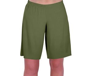 Eye Catch Star Ladies Jersey Relaxed Comfort Elasticized Flexi Stretch Womens Shorts Plus Sizes Khaki Size 12/14