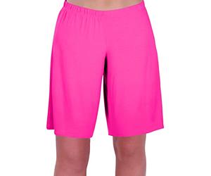 Eye Catch Star Ladies Jersey Relaxed Comfort Elasticized Flexi Stretch Womens Shorts Plus Sizes Neon Pink Size 28/30