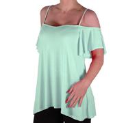 Eye Catch TM - Cherie Womens Off-The-Shoulder Strappy Cami Vest Ladies Cold Shoulder Fashion Swing Top Mint Green Size 8