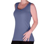 Eye Catch TM - Uma Womens Ribbed Strappy Cami Top Ladies Plus Size Long Camisole Vest Denim Blue Size 18