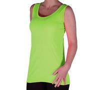 Eye Catch TM - Uma Womens Ribbed Strappy Cami Top Ladies Plus Size Long Camisole Vest Neon Green Size 22-24