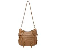 Eye Catch Women’s Faux Leather Crossbody Shoulder Bag - Adjustable Strap, Zip & Magnetic Flap Closure, Buckle Detail - Compact Everyday Handbag