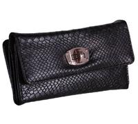 Eye Catch - Womens Large Faux Croc Leather Ladies Purse Wallet Black