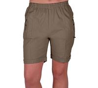 Eye Catch - Womens Relaxed Comfort Elasticized Flexi Stretch Ladies Shorts Plus Sizes Brown Size 22