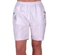 Eye Catch - Womens Relaxed Comfort Elasticized Flexi Stretch Ladies Shorts Plus Sizes White Size 22