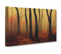 Eye Catching Autumn Forest Canvas Print | Gallery Wrapped 30mm Frame Wall Art | 30x20 inches | Ready to Hang | Contemporary Landscape Picture | Living Room Bedroom Lounge Office