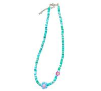 Eye Catching Beaded Chain Necklace Colorful Dopamines Necklace Rainbow Candy Color Flower Pendant Choker Jewelry Women Colorful Dopamines Necklaces
