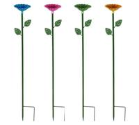 Eye-Catching Bee Waterer In Flower Shape, Colorful Butterfly Feeder, Robust Metal Support, Installs Easily, Ideal Outdoor Water Source For Bees