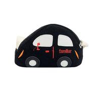 Eye-catching canvas car shape crossbody bag for children, easy to carry around the shoulder bag for outdoor activities, black, Einheitsgröße