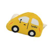 Eye-catching canvas car shape crossbody bag for children, easy to carry around the shoulder bag for outdoor activities, yellow, Einheitsgröße