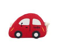 Eye-catching canvas car shape crossbody bag for children, easy to carry around the shoulder bag for outdoor activities, red, Einheitsgröße