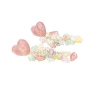 Eye-catching dangling ear hoop long tassel earrings heart colorful earwear dynamic eardrops