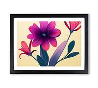 Eye Catching Flowers Framed Print | A2 Black Framed Wall Art | Ready to Hang | Modern Floral Picture | Living Room Bedroom Lounge Office