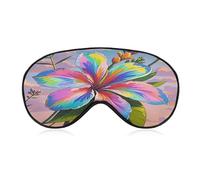 Eye-catching Hawaiian Flowers Sleep Mask for Men Women Elastic Strap Eyeshade Lightweight Sleeping Blindfold Soft Breathable Eye Cover Comfortable Sleep Shade Cover for Sleeping Travel
