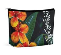 Eye-catching Hawaiian Flowers Travel Makeup Bag Large Toiletry Bag for Women Waterproof Cosmetic Bags for Purse Portable Makeup Organizer Bags Cute Zipper Pouch Cosmetic Pouch Funny Travel Makeupbag