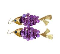 Eye Catching Long Tassels Fish Earrings Fashionable Dangling Ear Hooks Jewelry Fish Ear Accessories Her Exaggerated Fringe Hooks