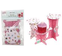 Eye-Catching Multicolor Cup Cake Stands - 10cm x 17cm (Set of 3) - Unique & Durable Design - Perfect for Birthdays and Parties